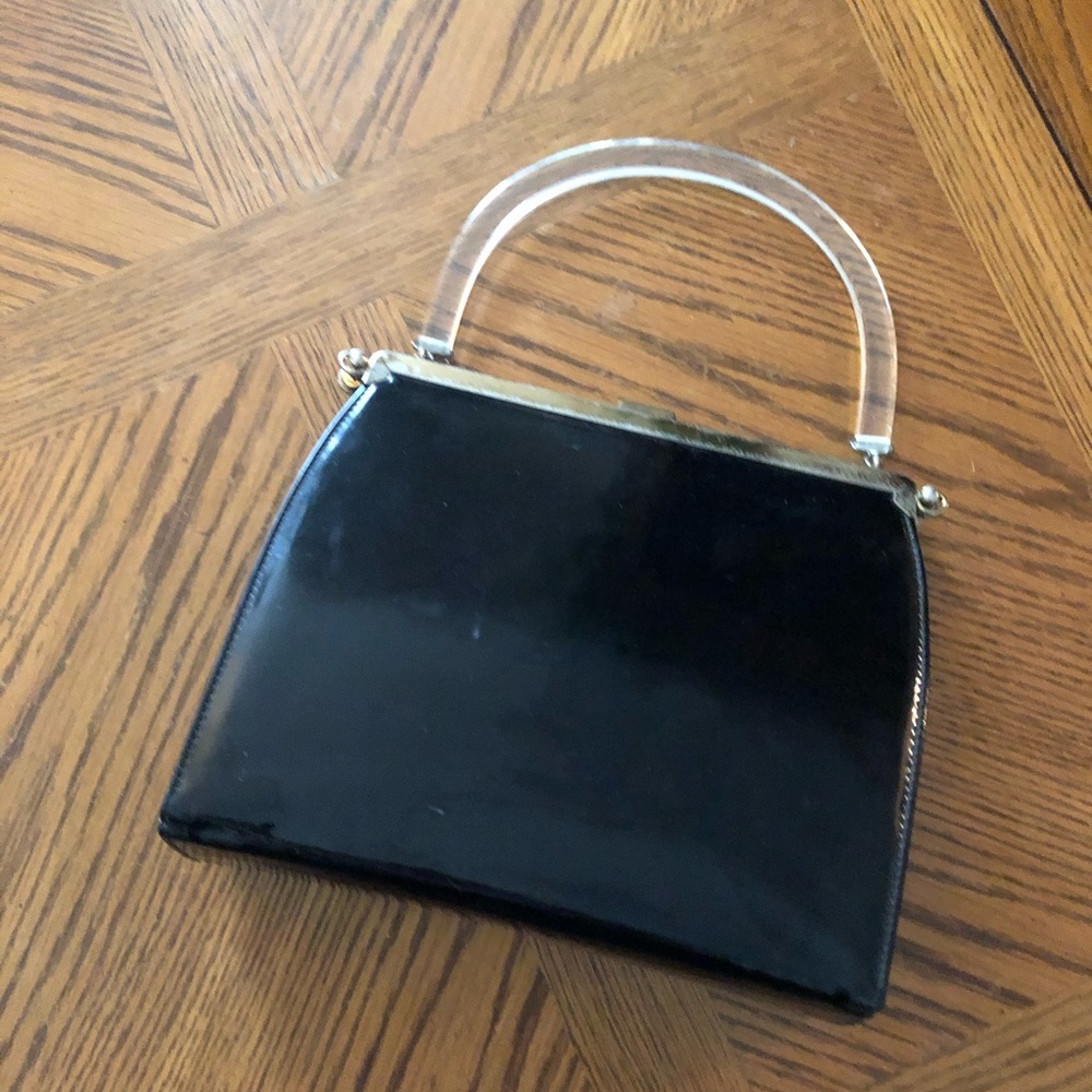 3 in 1 Blue Handbag w Lucite Handle - Picture 10 of 13